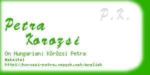 petra korozsi business card