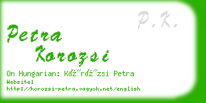 petra korozsi business card